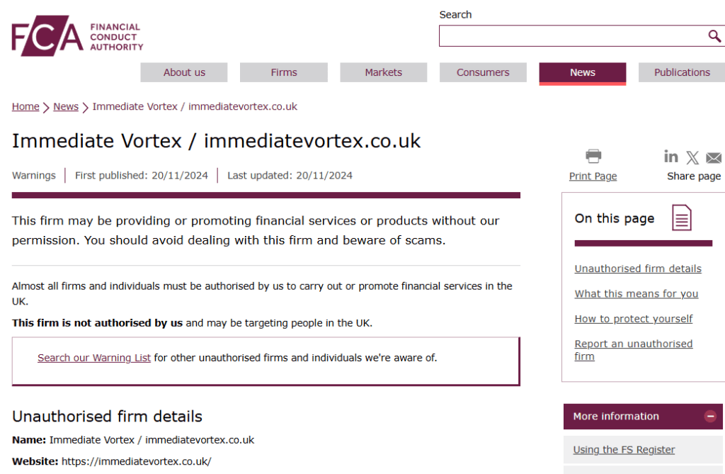 Immediate-Vortex-FCA-warning