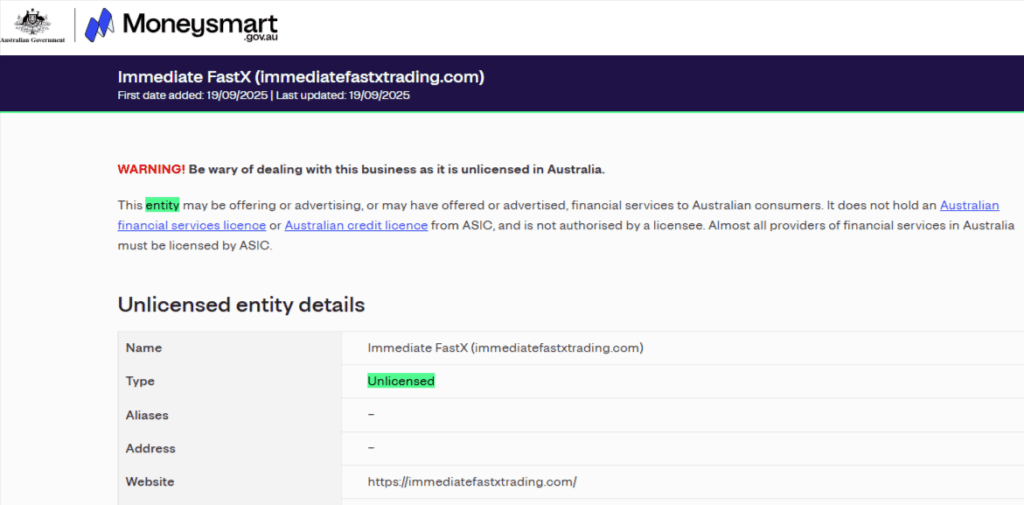 Investor-warning-Immediate-FastX