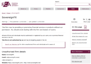 SovereignFX-FCA-warning
